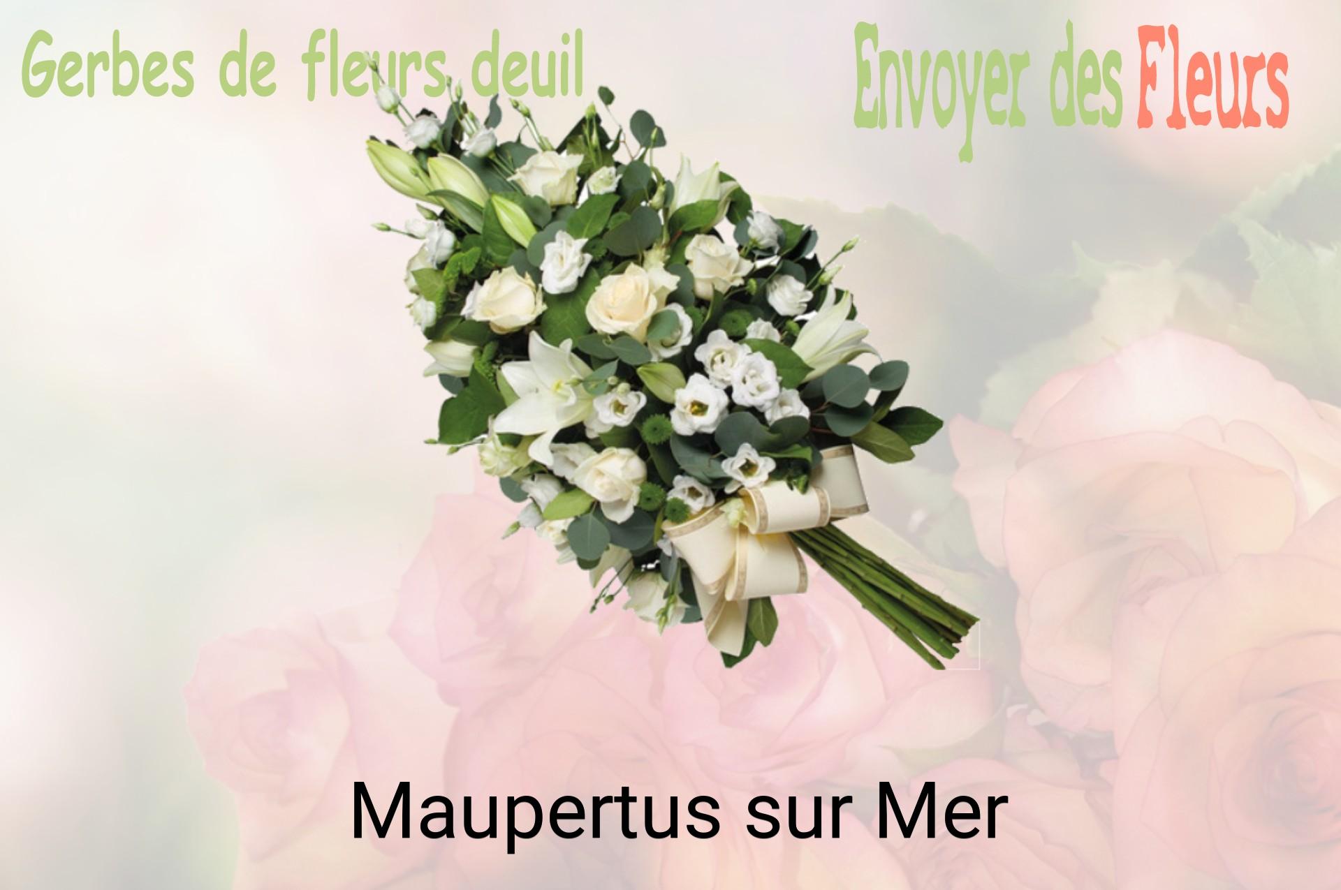 Gerbe de fleurs de deuil livrée à Maupertus-sur-Mer